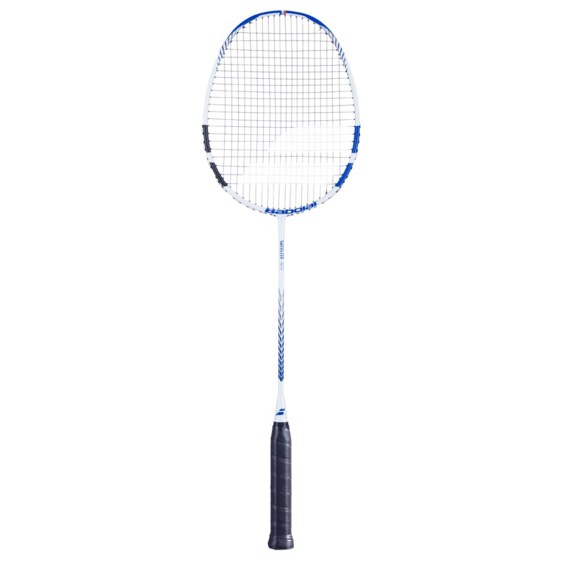 Babolat Satelite Rise Badminton Racquet (White/Blue, Factory Strung) - RacquetGuys.ca