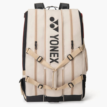 Yonex backpack with beige straps on a white background