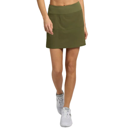 Lija Women's Linear Skort 15-Inch  (Avocado)