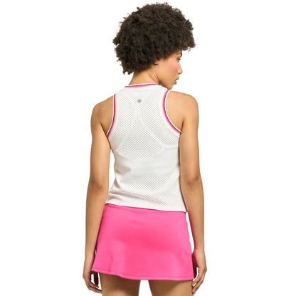 Lija Women's Varsity 2.0 Tank (White/Fuchsia)