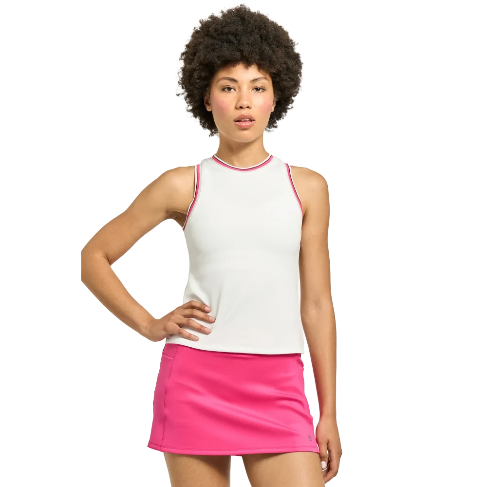 Lija Women's Varsity 2.0 Tank (White/Fuchsia)