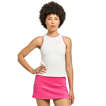 Lija Women's Varsity 2.0 Tank (White/Fuchsia)