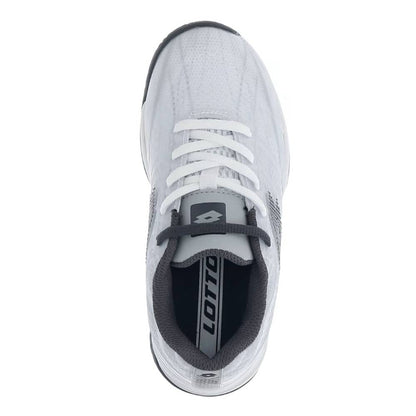 Lotto Mirage 300 Court Junior Tennis Shoe (White/Asphalt) - RacquetGuys.ca