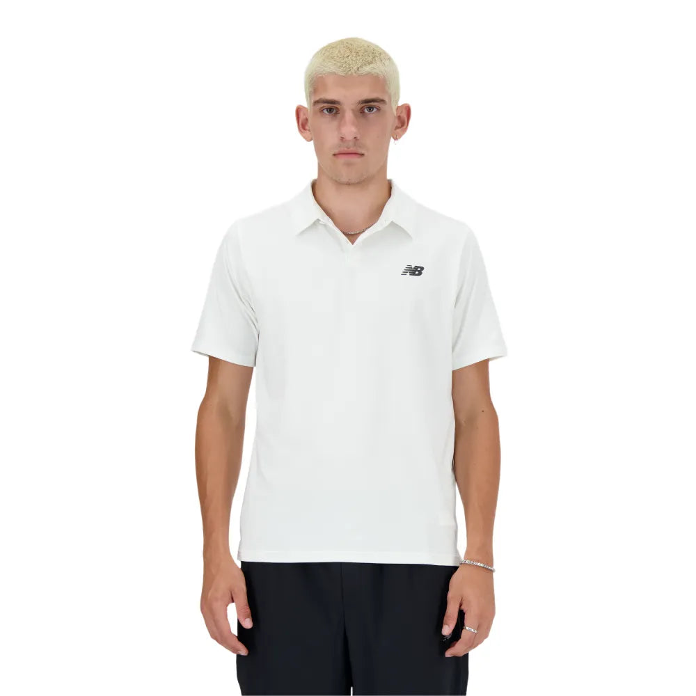 New Balance Men's Performance Polo (White) - RacquetGuys.ca