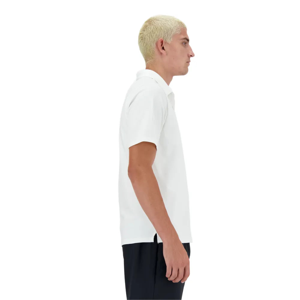 New Balance Men's Performance Polo (White) - RacquetGuys.ca