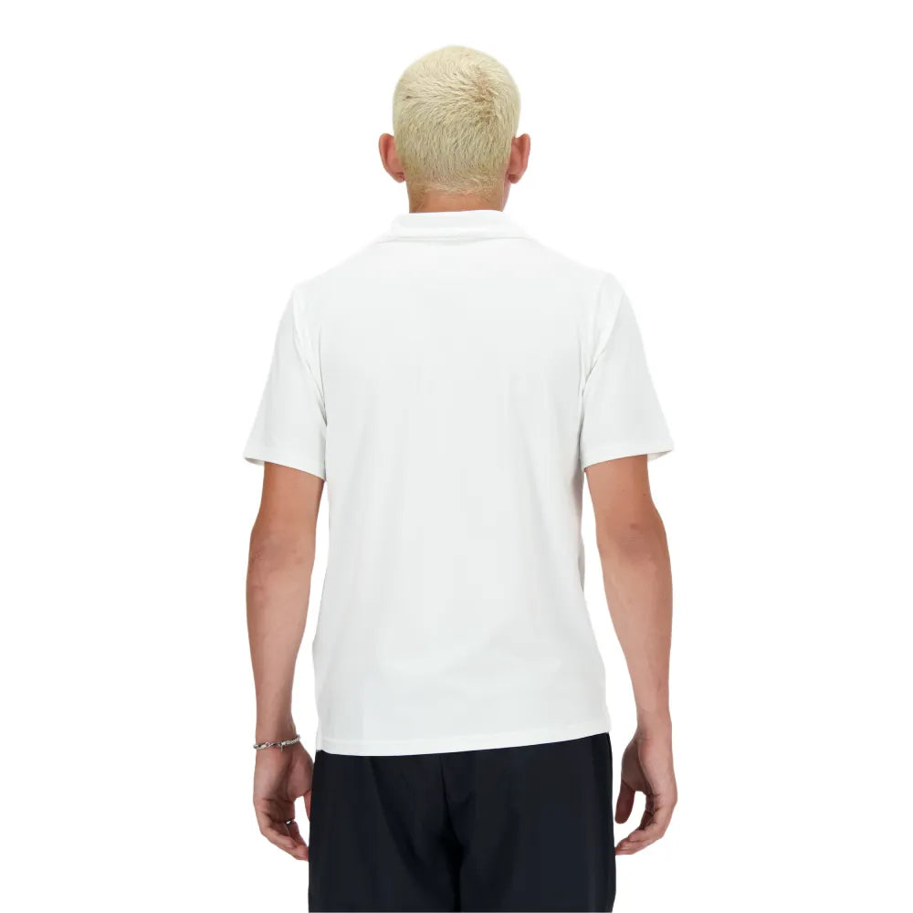 New Balance Men's Performance Polo (White) - RacquetGuys.ca