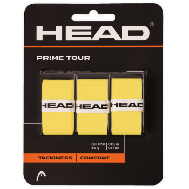 Head Prime Tour Overgrip 3 Pack Yellow - RacquetGuys.ca