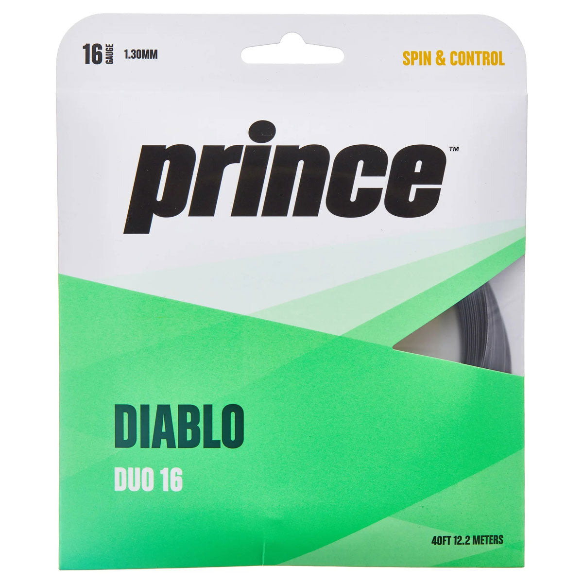 Prince Diablo Duo 16/1.30 Tennis String (Black/Silver) - RacquetGuys.ca