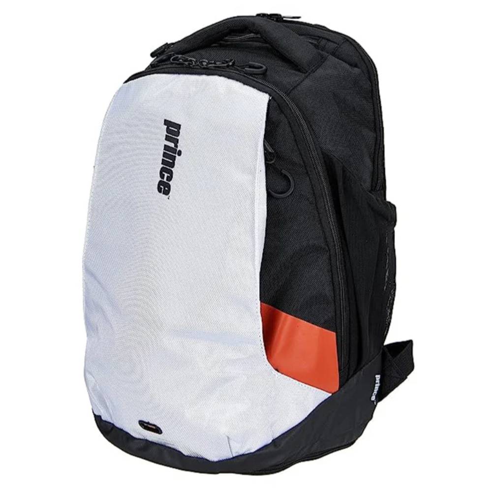 Prince Tour Evo Backpack Racquet Bag (White, Black, Orange) - RacquetGuys.ca