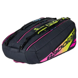 Babolat Pure Aero Rafa 12 Pack Racquet Bag (Black/Yellow/Pink) - RacquetGuys.ca
