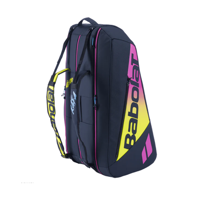 Babolat Pure Aero Rafa 12 Pack Racquet Bag (Black/Yellow/Pink) - RacquetGuys.ca