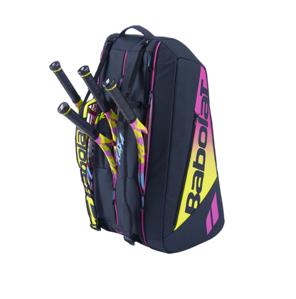 Babolat Pure Aero Rafa 12 Pack Racquet Bag (Black/Yellow/Pink) - RacquetGuys.ca
