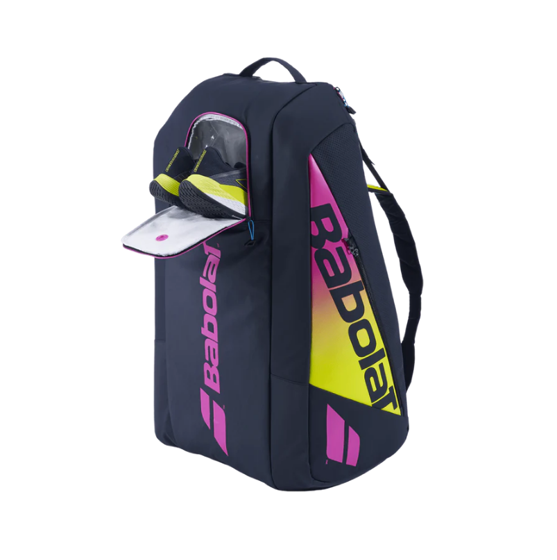 Babolat Pure Aero Rafa 12 Pack Racquet Bag (Black/Yellow/Pink) - RacquetGuys.ca