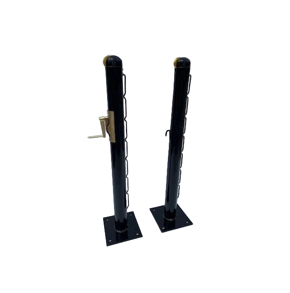 Premium Surface Round Mount Posts Pickleball 2 7/8" Internal (Black) - Pair - RacquetGuys.ca
