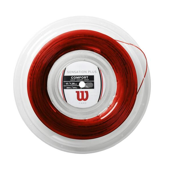 Wilson Sensation Plus 17/1.28 Tennis String Reel (Red) - RacquetGuys.ca
