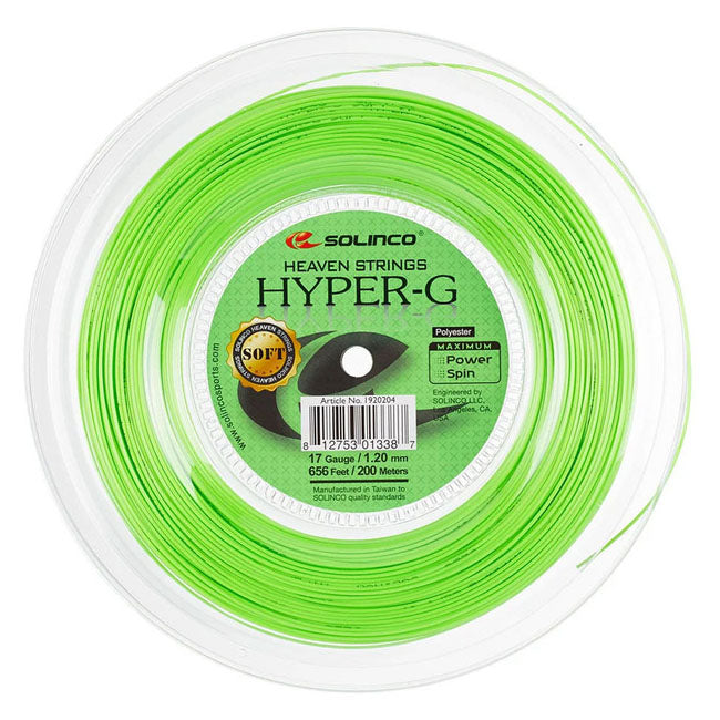 Solinco Hyper-G Soft 17 Tennis String Reel (Green) - RacquetGuys.ca
