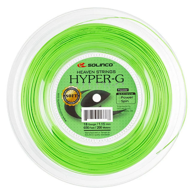 Solinco Hyper-G Soft 18 Tennis String Reel (Green) - RacquetGuys.ca