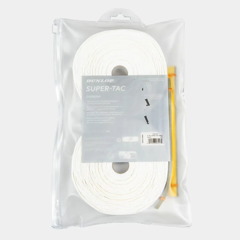 Dunlop Super Tac Overgrip 30 Pack (White) - RacquetGuys.ca