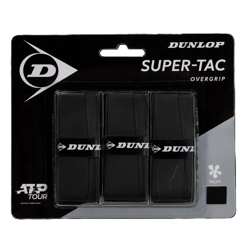 Dunlop Super Tac Overgrip 3 Pack (Black) - RacquetGuys.ca