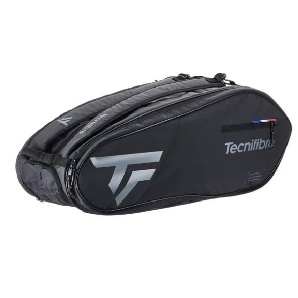 Tecnifibre Team Dry 12 Racquet Bag (Black/Silver) - RacquetGuys.ca