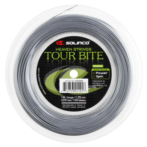 Solinco Tour Bite 16L/1.25 Tennis String Mini 100m Reel (Silver) - RacquetGuys.ca