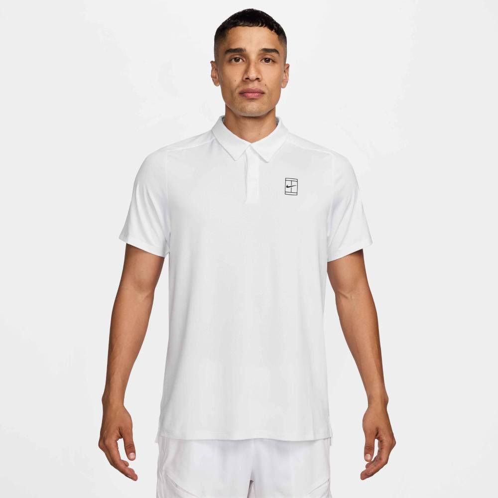Nike Men's Dri-FIT Advantage Polo (White/Black) - RacquetGuys.ca