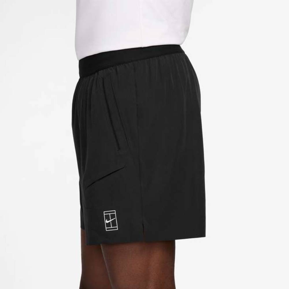Nike Men's Dri-FIT Advantage 6-Inch Short (Black/White) - RacquetGuys.ca