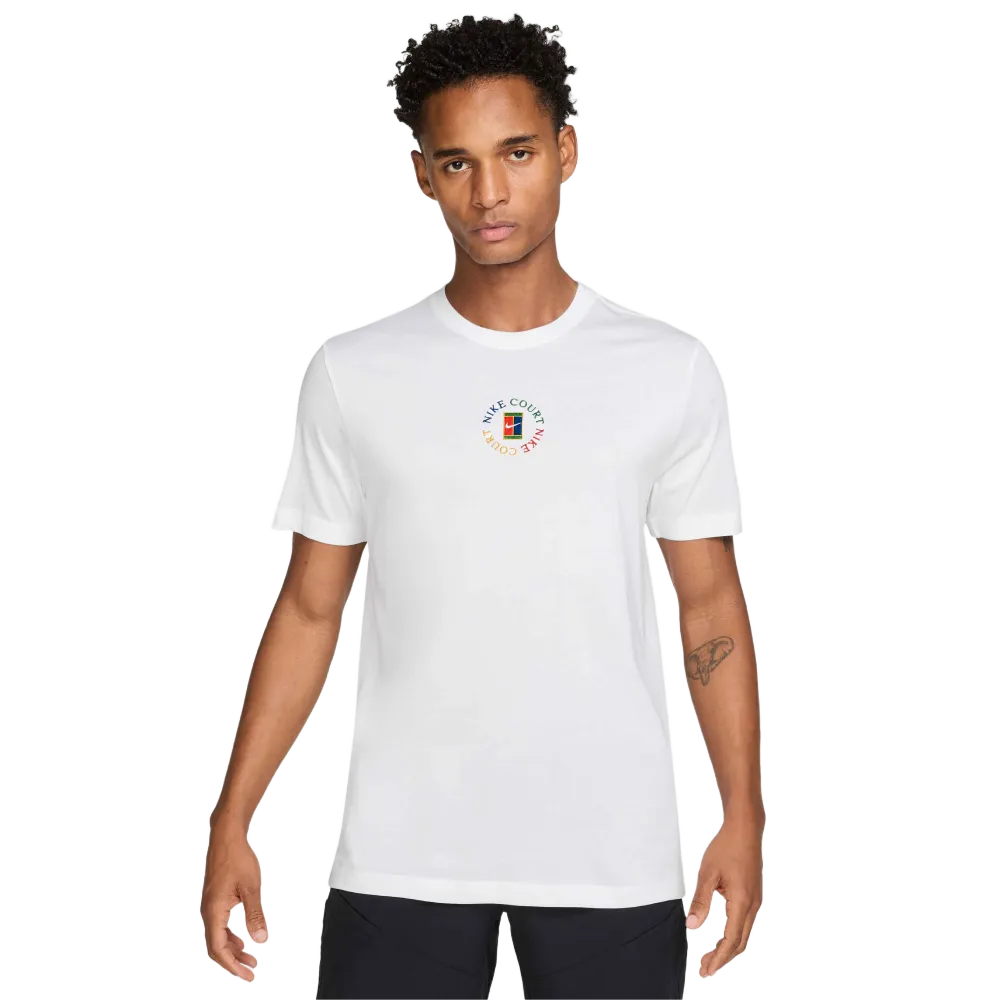 Nike Men's Court Dri-FIT Heritage STD Tee Top (White) - RacquetGuys.ca