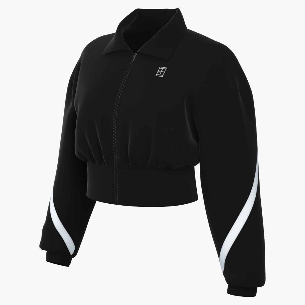 Nike Women's Advantage Full Zip Jacket (Black/White) - RacquetGuys.ca