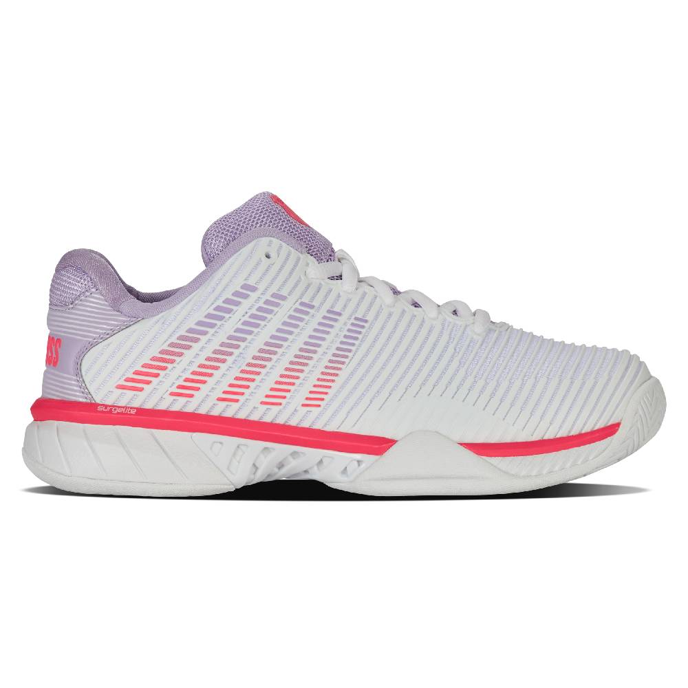 K-Swiss Hypercourt Express 2 Women's Tennis Shoe (White/Orchid Petal) - RacquetGuys.ca