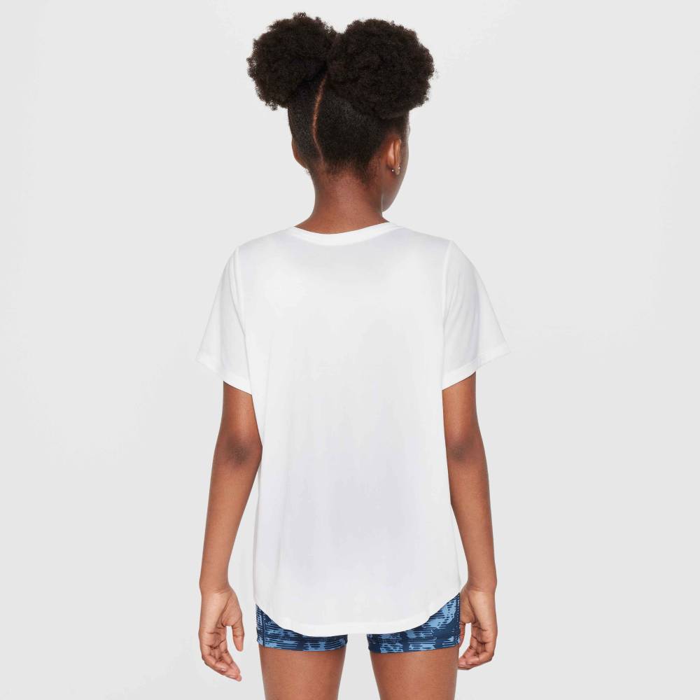 Nike Girl's Dri-FIT One Fitted Top (White/Black) - RacquetGuys.ca