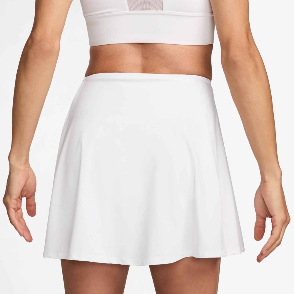 Nike Women's Dri-FIT Victory Mid-Rise Flouncy Skirt (White/Black) - RacquetGuys.ca