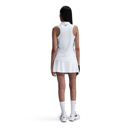 Nike Women's Dri-FIT Victory Sleeveless Polo (White/Black) - RacquetGuys.ca