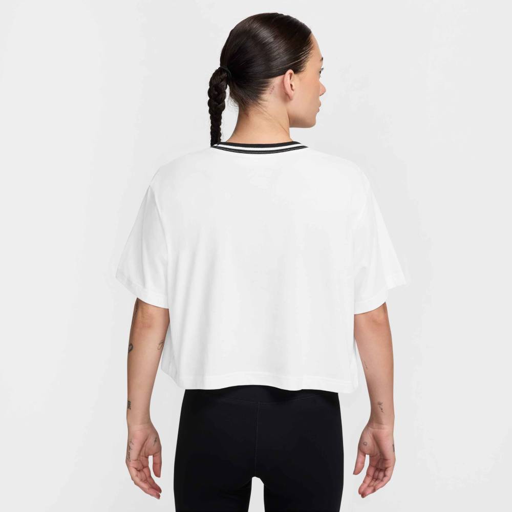 Nike Women's Dri-FIT Heritage Crop Tee Top (White) - RacquetGuys.ca