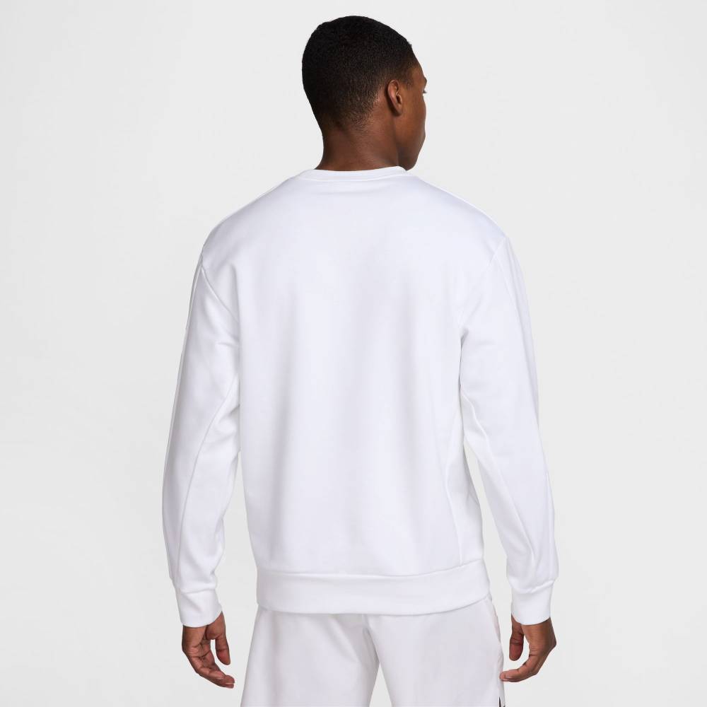 Nike Men's Dri-FIT Fleece Melbourne Crew (White) - RacquetGuys.ca