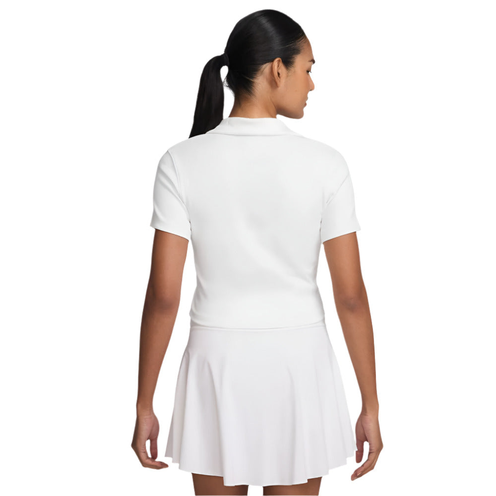 Nike Women's Heritage Crop Polo Top (White) - RacquetGuys.ca