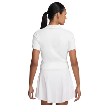 Nike Women's Heritage Crop Polo Top (White) - RacquetGuys.ca