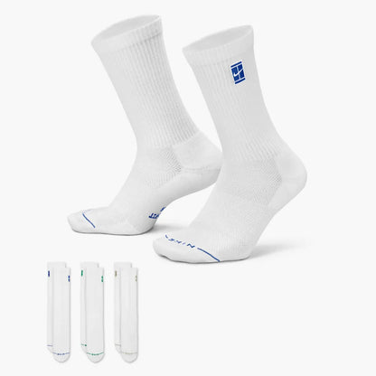 Nike Court Everyday Elevated Crew Tennis Socks 3 Pack (Multi-Color) - RacquetGuys.ca