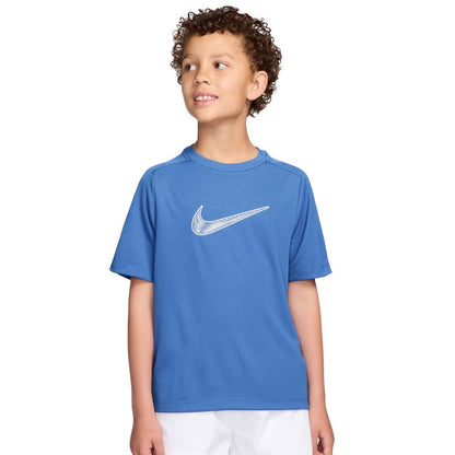 Nike Boy's Dri-FIT Multi Short Sleeve HBR Top (University Blue/White) - RacquetGuys.ca