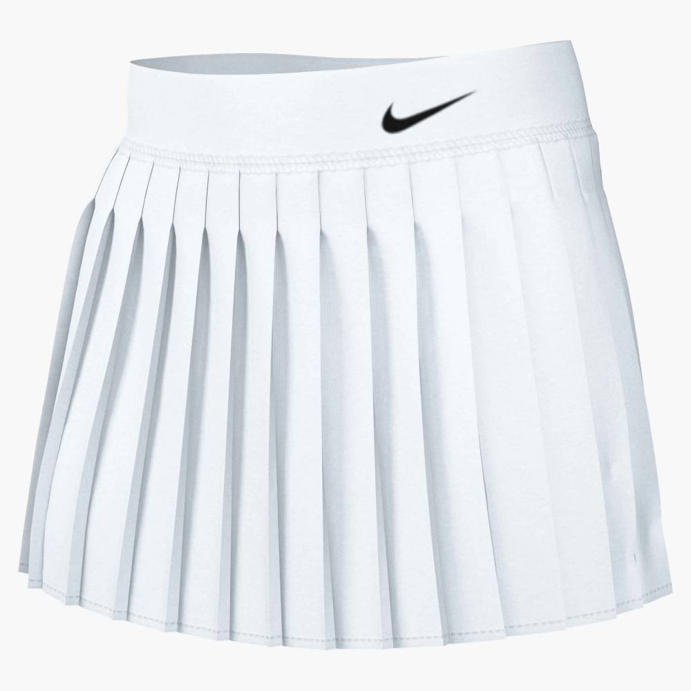 Nike Women's DF Victory Pleated Skirt 15-Inch (White/Black) - description - RacquetGuys.ca