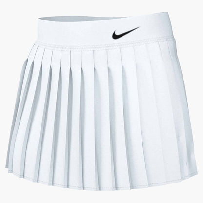 Nike Women's DF Victory Pleated Skirt 15-Inch (White/Black) - description - RacquetGuys.ca