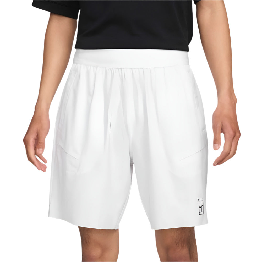 Nike Men's Dri-FIT Advantage 8-Inch Short (White/Black) - RacquetGuys.ca