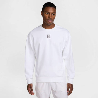 Nike Men's Dri-FIT Fleece Melbourne Crew (White) - RacquetGuys.ca