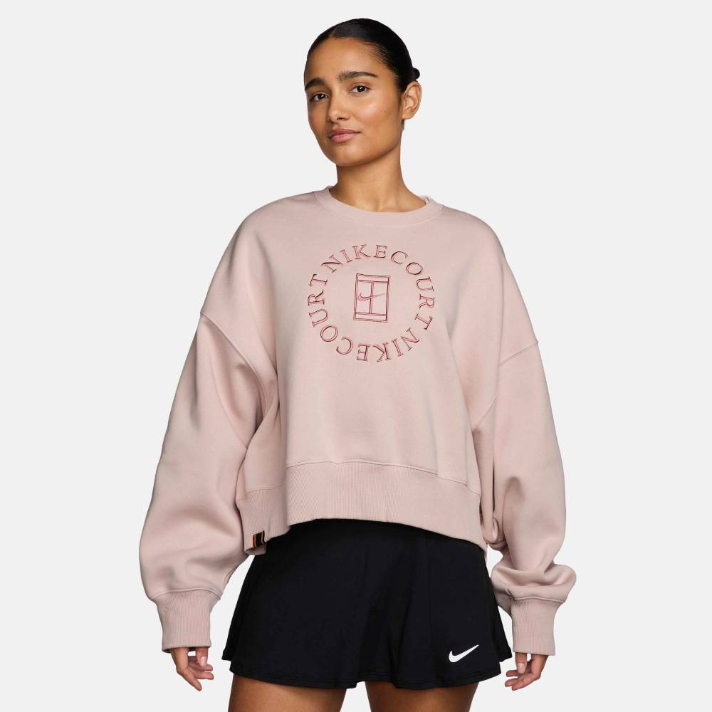 Nike Women's Phoenix Over-Oversized Crew Heritage II Freece (Silt Red) - RacquetGuys.ca