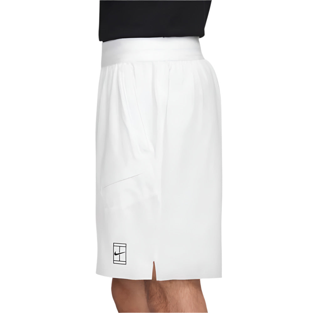 Nike Men's Dri-FIT Advantage 8-Inch Short (White/Black) - RacquetGuys.ca