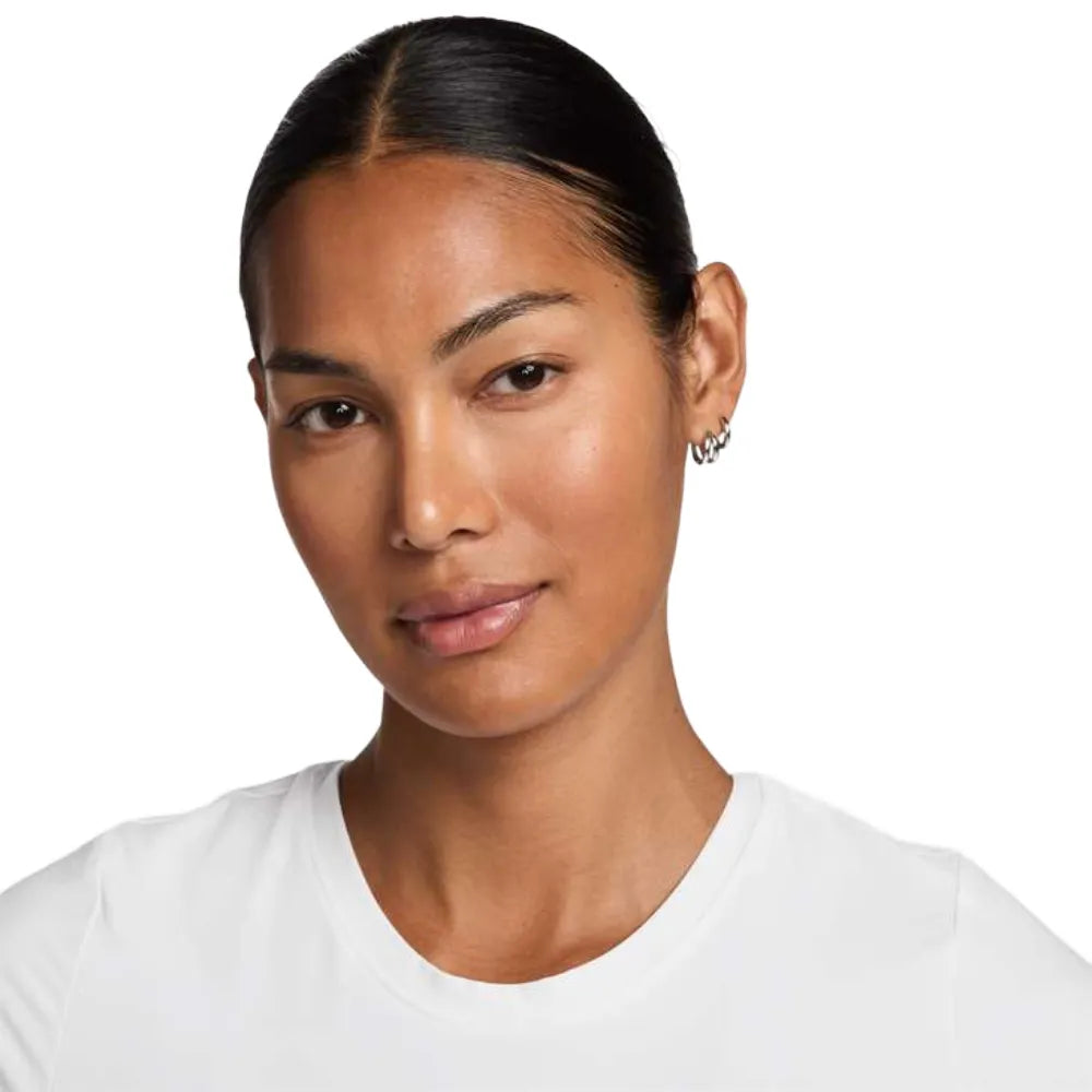 Nike Women's Dri-FIT Victory Short Sleeves Top (White/Black) - RacquetGuys.ca