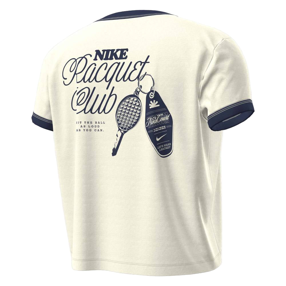 Nike Women's Dri-FIT Heritage Cropped Tee Top (White) - RacquetGuys.ca