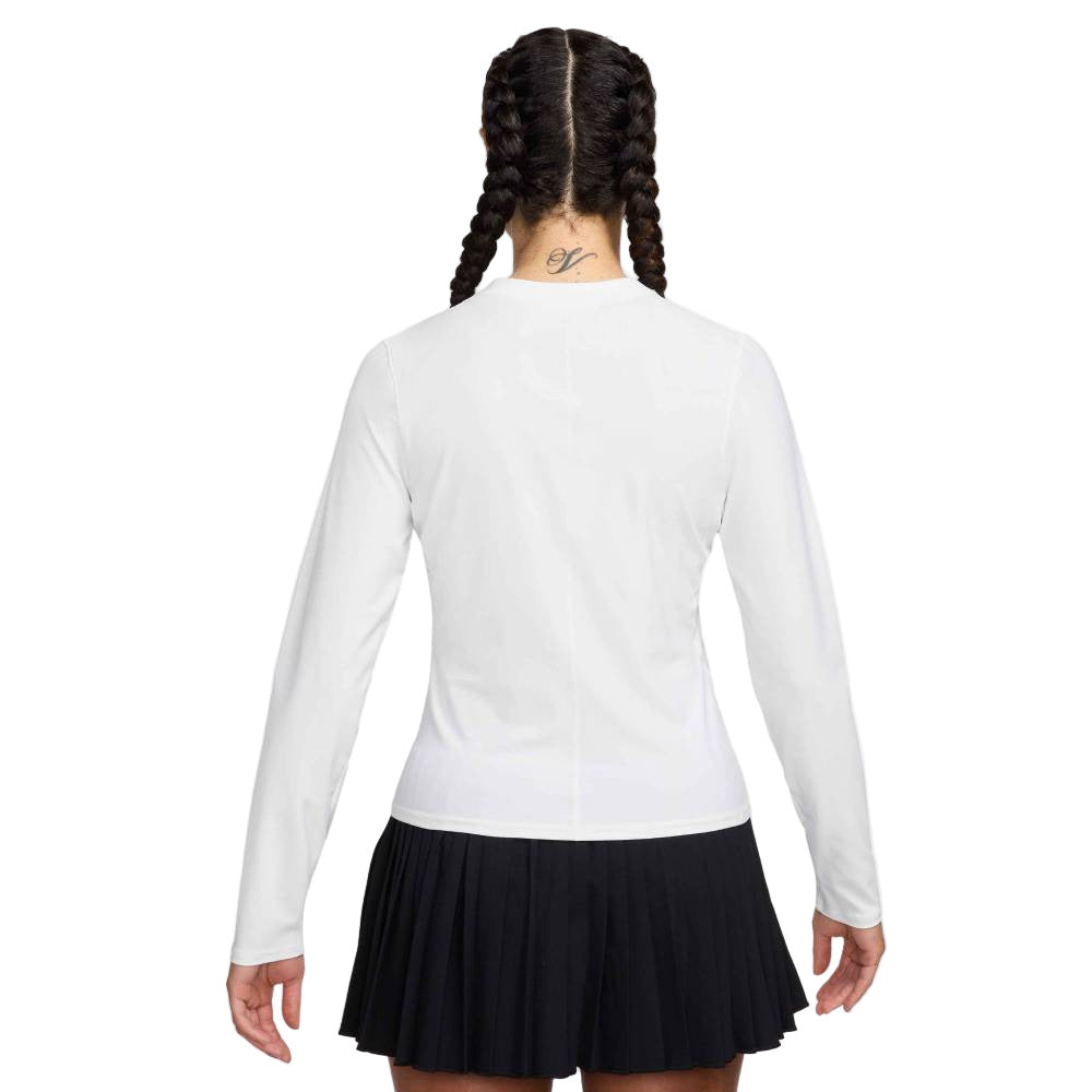 Nike Women's Dri-Fit Advantage Mid Layer Long Sleeve (White) - RacquetGuys.ca