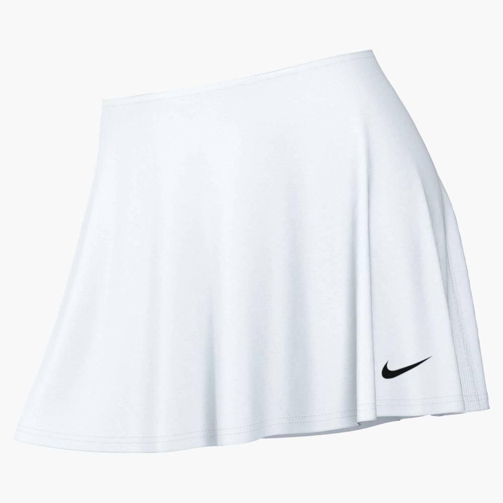 Nike Women's Dri-FIT Victory Mid-Rise Flouncy Skirt (White/Black) - RacquetGuys.ca