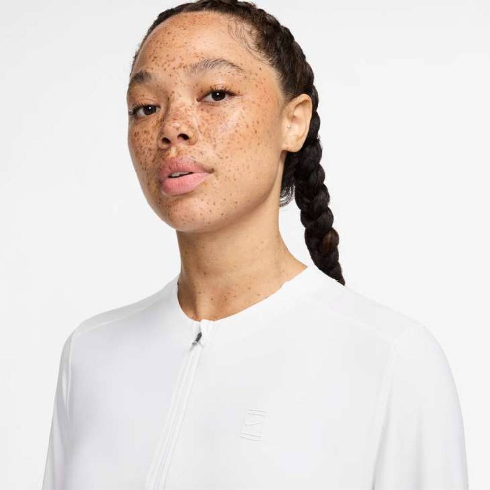 Nike Women's Dri-Fit Advantage Mid Layer Long Sleeve (White) - RacquetGuys.ca